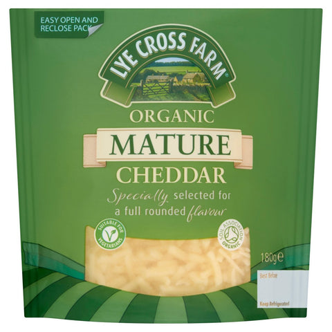 Lye Cross Farm Organic Grated Mature Cheddar 180g