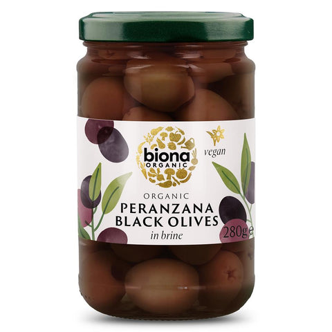 Biona Organic Peranzana Black Olives in Brine 280g