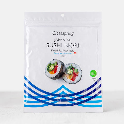 Clearspring Japanese Sushi Nori - Dried Sea Vegetable (Toasted) 17gr