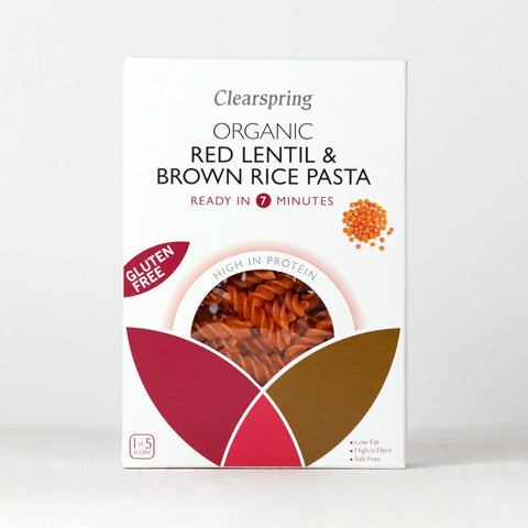 Clearspring Organic Gluten Free Red Lentil & Brown Rice Pasta 250gr