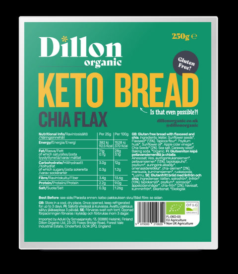 Dillon Organic Chia Flax Keto Bread