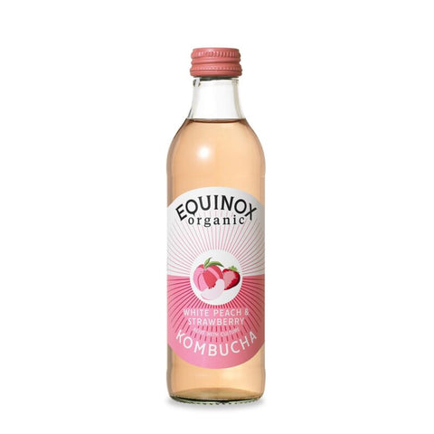 Equinox Organic White Peach & Strawberry Kombucha 275ml