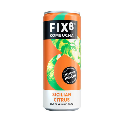 Fix8 Sicilian Citrus Kombucha added Vitamin C and Live Cultures