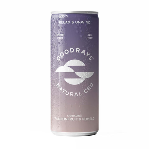 Goodrays Passionfruit & Pomelo Natural CBD Seltzer 250ml