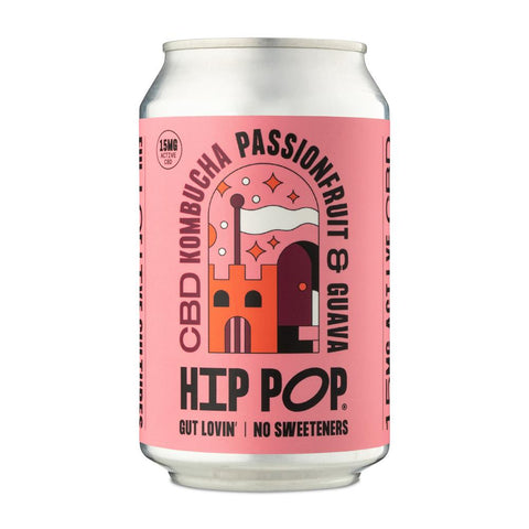 Hip Pop CBD Kombucha Passionfruit & Guava 330 ml