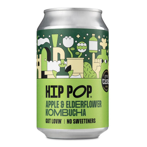 Hip Pop Kombucha Apple & Elderflower 330ml