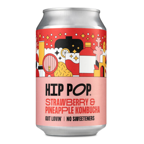 Hip Pop Kombucha Strawberry & Pineapple 330ml