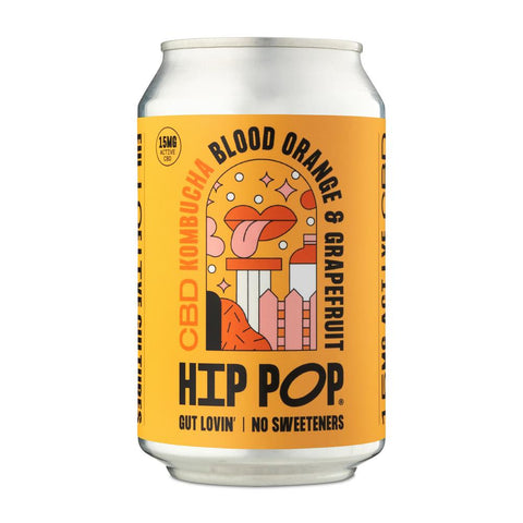 Hip Pop CBD Kombucha Blood Orange & Grapefruit 330ml