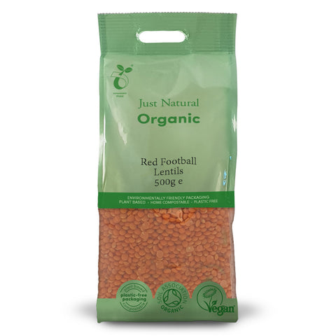 Just Natural Organic Red Football Lentils 500g