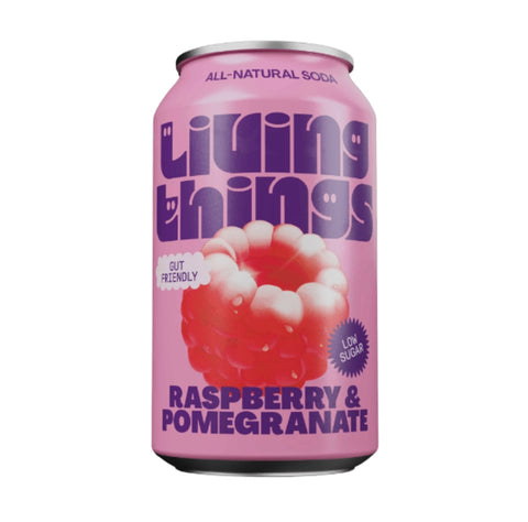 Living Things Raspberry Pomegrananate Prebiotic Soda 330ml