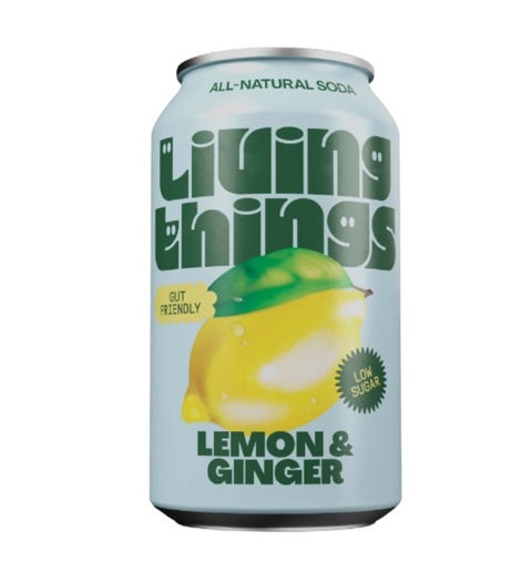 Living Things Lemon & Ginger Prebiotic Soda 330ml