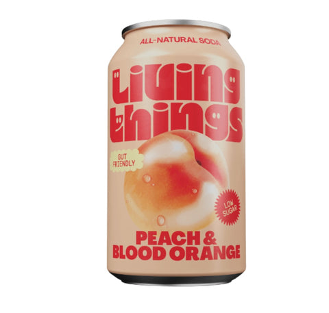 Living Things Peach Blood Orange Prebiotic Soda 330ml