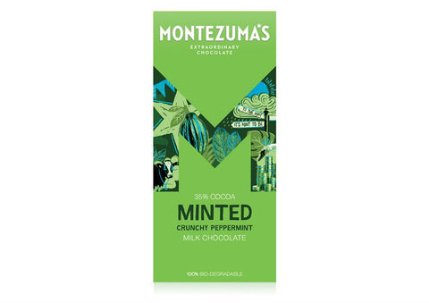 Montezuma's Minted Milk Chocolate with Crunchy Peppermint 90g Bar