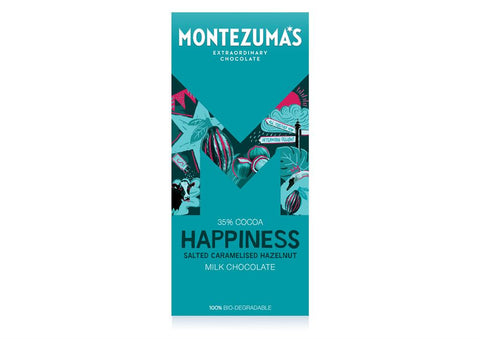 Montezuma's Happiness Milk Chocolate with Salted Caramelised Hazelnuts 90g