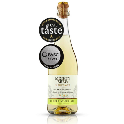 Mighty Brew Organic Heritage Elderflower Sec Kombucha 750ml