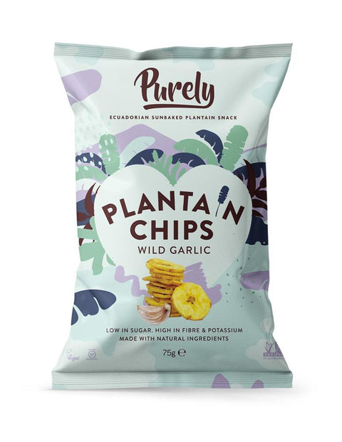 Purely Plantain Chips Wild Garlic 75g