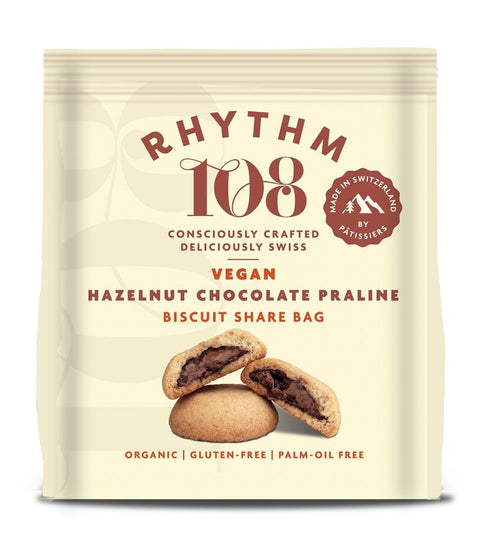 Rhythm 108 Swiss Vegan Hazelnut Chocolate Praline Biscuit Share Bag