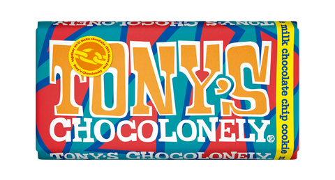 Tony's Chocolonely Milk Chocolate Chip Cookie Chocolate Bar 180g