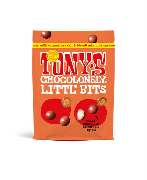 Tony's Chocolonely Littl' Bits Milk Caramel Sea Salt Biscuit 100g