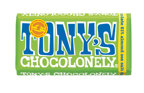 Tony's Chocolonely Vegan Dark Chocolate 61% Almond Sea Salt 180g