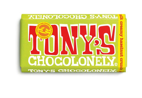 Tony's Chocolonely Milk Creamy Hazelnut Crunch Chocolate Bar 180g