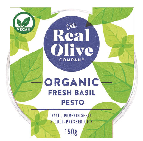 The Real Olive Co Organic Fresh Basil Pesto 150g