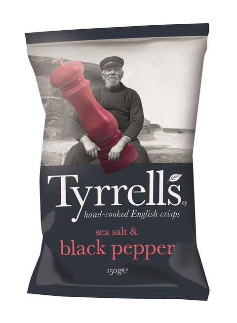 Tyrell's Sea Salt & Black Pepper Crisps 150g