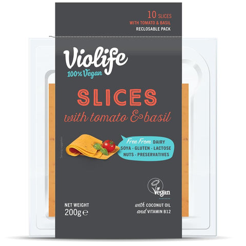 Violife Tomato & Basil Flavour Slices 200g