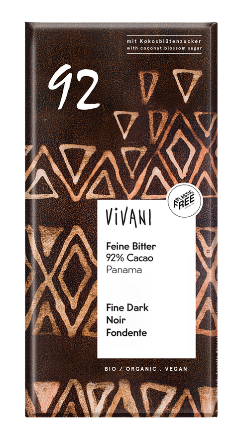 Vivani Dark 92% Chocolate Vegan Organic 80g