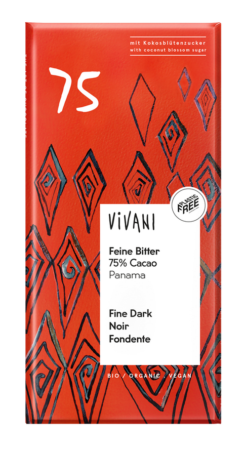 Vivani Dark 75% Chocolate Vegan Organic 80g