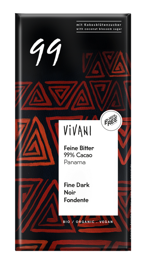 Vivani Dark 99% Chocolate Vegan Organic 80g