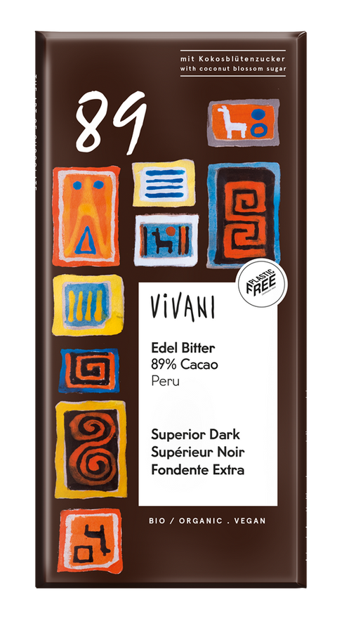 Vivani Dark 89% Chocolate Vegan Organic 80g