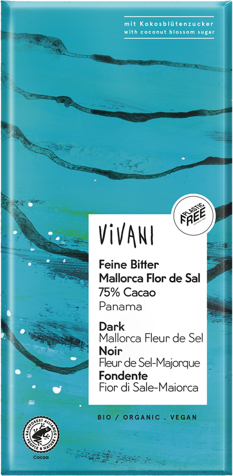 Vivani Dark Salted Chocolate 75% Vegan Organic 80g