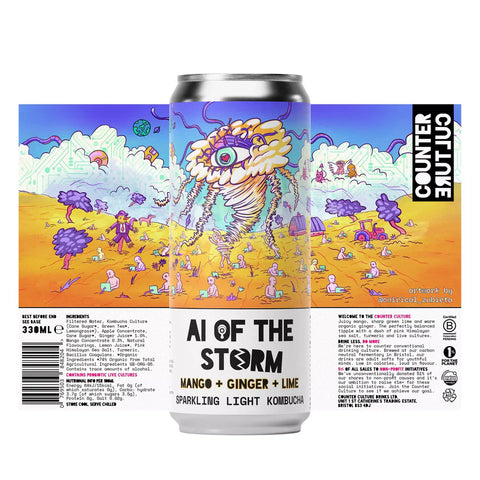 Counter Culture AI of the Storm Mango + Ginger + Lime Organic Kombucha 330ml