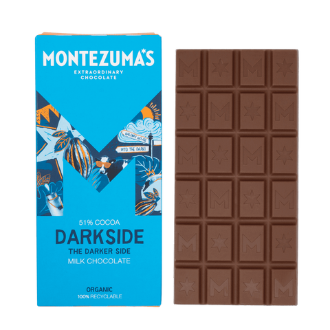 Montezuma's Dark Side Organic 51% Milk Chocolate Bar 90g