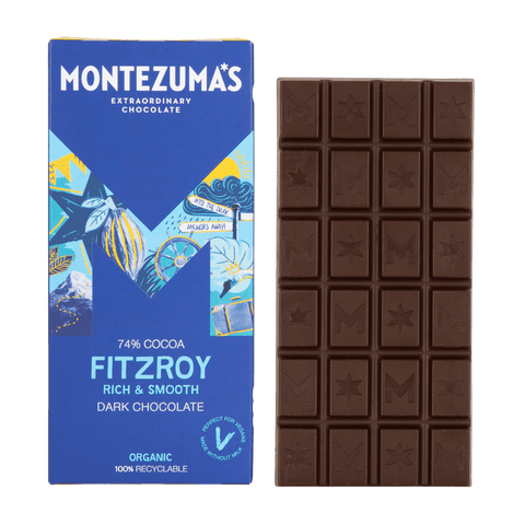 Montezuma's FitzRoy Organic 74% Dark Chocolate Bar 90g