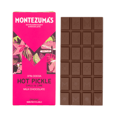 Montezuma's Hot Pickle Organic Milk with Lime & Chilli  Bar 90g