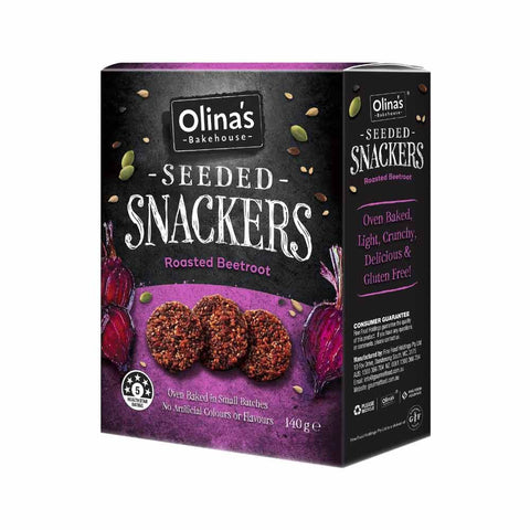 Olina's Gluten Free Bakehouse Roasted Beetroot Seeded Snackers